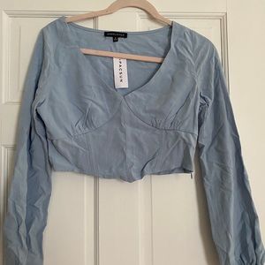 Light blue PacSun corset style top